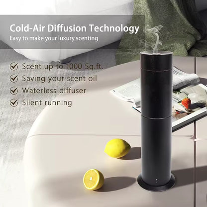 Pillar Diffuser for Pure, Silent Aromatherapy Inspired by breath itself. Our Pillar Diffuser uses cold-air misting to transform essential oils into a whisper of wellness—without heat, water, or noise. Aromatherapy Pillar Diffuser - Stylish Waterless Hiigi