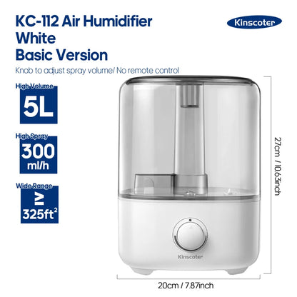 Kinscoter Ultrasonic Humidifier 3L – Dual Mist, Remote Control & Aromatherapy - Hiigieia