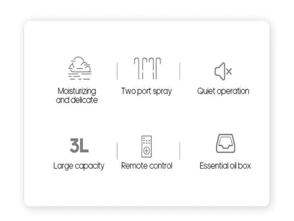 Kinscoter Ultrasonic Humidifier 3L – Dual Mist, Remote Control & Aromatherapy - Hiigieia